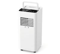 Aire acondicionado portátil de 7000 BTU que enfría hasta 300 pies cuadrados, unidad de CA con ventilador deshumidificador, temporizador de 24 horas, control remoto oscilante de 120°, bajo nivel de