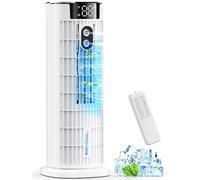 Aire Acondicionado Portátil,Enfriador de Aire 6 in 1 Climatizador Evaporativo Silencioso Ventilador Torre con ventilador 4,Oscilación 90°,Temporizador 2-10H,para familia, oficina (blanco)