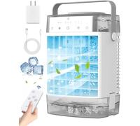 Aire acondicionado portátil, enfriador de aire evaporativo personal, tanque dual de 1600 ml, 2 modos de niebla y 55 dB ultra silencioso, ventilador de refrigeración de escritorio alimentado por USB