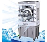 Aire Acondicionado portátil, Enfriador evaporativo 3 en 1 con Tanque de 60 litros, 4 Bolsas de Hielo, oscilación de 120° para Uso en Garaje, Patio Trasero y Exteriores