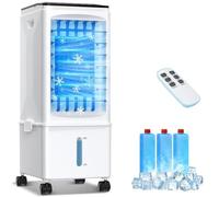 Aire acondicionado portátil, enfriador evaporativo 3 en 1, unidad de 2.5 galones con control remoto y temporizador, enfriador silencioso de 3 velocidades