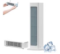 Aire acondicionado portátil inalámbrico con 3 velocidades, ventilador de torre de enfriamiento con carga USB, modo dual horizontal vertical, sin perforación para dormitorio, oficina, hogar white