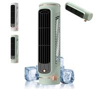 Aire acondicionado portátil inalámbrico con 3 velocidades y pulverizador de aire, ventilador de torre de refrigeración con carga USB, mini unidad de aire acondicionado sin ventanas para dormito green