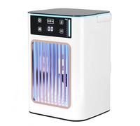 Aire Acondicionado Portatil mini 4 en 1 | Mini Enfriador de Aire USB con Humidificador, Luz LED, 3 Velocidades y Depósito de 900 ml | Climatizador evaporativo silencioso