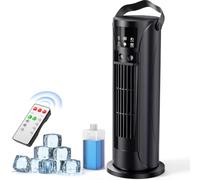 Aire Acondicionado Portátil，Mini Aire Acondicionado Sin Tubo de Escape con Refrigeración por Nebulización, Función de Temporizador, 4 Velocidades de Ventilador, para Oficina y Dormitorio, Negro