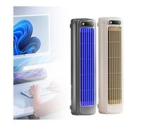 Aire Acondicionado Portátil, Mini Enfriador Aire, Ventilador 3 Velocidades, Pequeño Aire Acondicionado USB para Dormitorio Oficina(Beige+Grey)