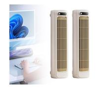 Aire Acondicionado Portátil, Mini Enfriador Aire, Ventilador 3 Velocidades, Pequeño Aire Acondicionado USB para Dormitorio Oficina(Beige*2)