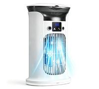 Aire acondicionado portátil mini, enfriador de aire pequeño portátil para habitaciones, aire acondicionado portátil, equipo de aire acondicionado móvil silencioso sin manguera de escape (Blanco)