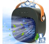 Aire acondicionado portátil, mini ventilador de aire acondicionado recargable de 5200 mAh, 3 velocidades de viento, silencioso y personal pequeño ventilador de aire para dormitorio, coche, hogar