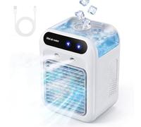 Aire acondicionado portátil, mini ventilador USB 4 en 1, enfriador de aire, ventilador de 2 velocidades, 2 modos de nebulización, adecuado para uso doméstico y de oficina.