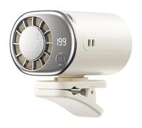 Aire acondicionado portátil para coche, ventilador con clip de rotación de 360°, pantalla LED para uso en vehículos, oficinas y exteriores, color blanco. Aire acondicionado portátil para coche, ve
