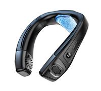 Aire Acondicionado Portátil para Cuello, Ventilador Portátil con Ventilador de Cuello Frío, Batería Recargable de 5200 MAh, Color Negro.