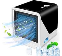 Aire acondicionado portátil pequeño enfriador de aire personal 3 en 1, enfriador evaporativo compacto, humidificador de aire, ventilador de aire acondicionado de escritorio de 3 velocidades de viento