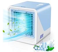 Aire acondicionado portátil pequeño enfriador de aire personal 3 en 1, humidificador de aire evaporativo compacto, ventilador de aire acondicionado de escritorio de 3 velocidades de viento, adecuado