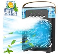 Aire acondicionado portátil - Pequeño enfriador de aire personal silencioso AC portátil, mini ventilador de refrigeración de computadora alimentado por USB, temporizador de 1/2/3 H, 3 velocidades,