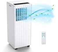 Aire acondicionado portátil silencioso 9000 BTU,Aire acondicionado sobre ruedas con mando a distancia, programable,frío, deshumidificador, ventilación, sin instalación, Econome,Clase Blanco,71,3 x