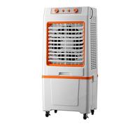 Aire Acondicionado Portátil Sin Tubo Exterior, Climatizador Frio de 3 Velocidades, Potente Enfriador de Aire Evaporativo, Ventilador 3 en 1 para el Hogar, Tienda, Fábrica y Garaje(Orange)