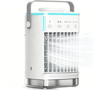 Aire Acondicionado Portátil Sin Tubo Exterior Mini Enfriador de Aire 700ML 4 Intensidades Timer 2/4/6/8H USB Air Conditioner Silencioso Función de Nebulización para Espacios Pequeños 17*14*24cm