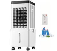 Aire Acondicionado Portatil sin Tubo Exterior, Tanque de Agua de 15L 4 Cristales de Hielo 3 Potentes Velocidades de Ventilador Air Conditioner Cooler Fan