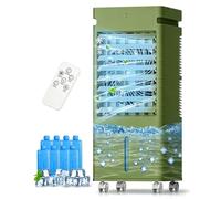 Aire acondicionado portátil, unidad de aire acondicionado portátil para habitaciones, ventilador de enfriamiento sin ventanas que sopla aire frío con tanque de 5L (olive green)