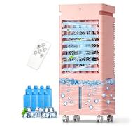 Aire acondicionado portátil, unidad de aire acondicionado portátil para habitaciones, ventilador de enfriamiento sin ventanas que sopla aire frío con tanque de 5L (peach pink)