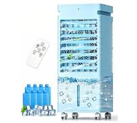 Aire acondicionado portátil, unidad de aire acondicionado portátil para habitaciones, ventilador de enfriamiento sin ventanas que sopla aire frío con tanque de 5L (light blue)