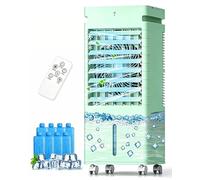 Aire acondicionado portátil, unidad de aire acondicionado portátil para habitaciones, ventilador de enfriamiento sin ventanas que sopla aire frío con tanque de 5L (mint green)