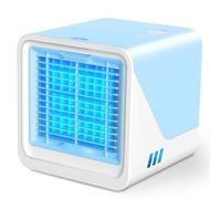 Aire acondicionado portátil, ventilador enfriador personal, evaporativo 3 en 1 con tanque de agua de gran capacidad, mini ventilador silencioso de refrigeración de escritorio para el hogar, dormitorio