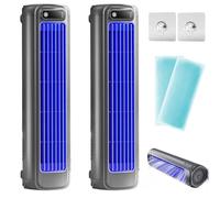 Aire Acondicionado Qinux Brizaac Imwing Cooling Ace, Ventilador Portátil Brizac Shirem, Ventilador de Torre sin Aspas Briz de 3 Velocidades, Silencioso, for Pared o Escritorio(Gray-2pcs,Charging)