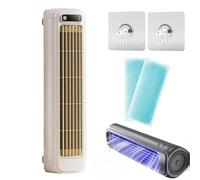 Aire Acondicionado Qinux Brizaac Imwing Cooling Ace, Ventilador Portátil Brizac Shirem, Ventilador de Torre sin Aspas Briz de 3 Velocidades, Silencioso, for Pared o Escritorio(Off-white-1pcs,Charging)