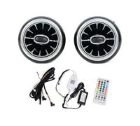 Aire Acondicionado Salida Panel Frontal Coche AC Aire Acondicionado Salida Ventilación Turbo Embellecedor Interior Para Ford Para Fiesta 2009-2014 Rejilla Ventilación(A set of LED)