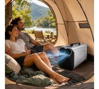 Aire Acondicionado Sin Unidad Exterior Fija 5200 BTU, Portátil 12V 24V 220V, 4 Modos, 118 CFM/200 m³/h, Compacto 54x30x35 cm, para Caravana, Camión, Coche, Camping, Tienda y Hogar Familiar Silver-24V