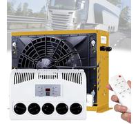 Aire acondicionado tipo split - Unidad de aire acondicionado eléctrica de 12V/24V para cabina de camión,enfriamiento rápido, silencioso,mini split para caravanas, camiones y remolques Yellow-24V