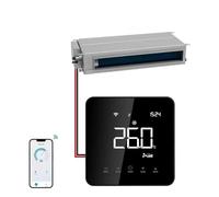 Aire acondicionado Tuya, compatible con Google Home, termostato inteligente WIFI for el hogar, temperatura ambiente central, digital ajustable(Black,5502(Modbus))