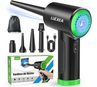 Aire Comprimido Limpieza PC Air Duster - 3 Velocidades Soplador de Aire Potente con Luz LED, Soplador de Polvo para PC, Teclado, Plumero Electrico para PC, Alternativa al Spray Aire Comprimido