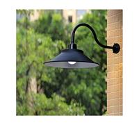 Aire Libre Apliques de pared Exterior Impermeable IP45 Lámpara de Pared con Negro Esmalte Sombra lámpara de jardín Vintage Industrial Antiguo Apliques para Escaleras Pasillo Balcón Fuera de Pared,A