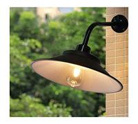 Aire Libre Apliques de pared Exterior Impermeable IP45 Lámpara de Pared con Negro Esmalte Sombra lámpara de jardín Vintage Industrial Antiguo Apliques para Escaleras Pasillo Balcón Fuera de Pared,B