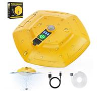Aireador de cebo flotante portátil para peces recargable, aireador de cubo | IPX7 impermeable, carga tipo C, bomba de burbujas silenciosa para cubo de pececillo vivo, tiempo de trabajo máximo de 14