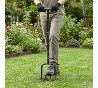 Aireador de césped para el cuidado del césped, aireador de suelo para absorción de nutrientes, equipo de cuidado de jardín resistente, 95 x 27 cm, color negro