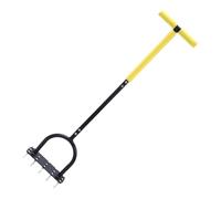 Aireador de césped, puntas de ventilación manuales para césped, mango en T ergonómico escarificador de jardín de bandeja ancha para paisajismo y agricultura