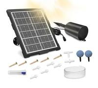 Aireador de estanque al aire libre | Oxigenador solar para peceras, 3 modos de trabajo, oxigenador silencioso impermeable con tubo y piedra de burbujas de aire para jardín, piscina, hidroponía al aire