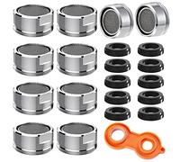 Aireador de Grifo, 10 piezas M24 Filtro Grifo Cocina, Aireadores para Grifos Inoxidable con 10 Juntas y 1 llave para Grifo de Cocina y Baño