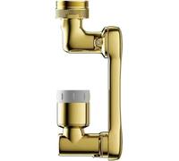 Aireador de grifo giratorio de 1440°, accesorio universal para grifo de cocina, aireador de latón para fregadero, 2 modos de pulverización, acabado dorado, ideal para uso en cocina y baño