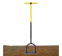 Aireador de jardín, puntas de ventilación manuales para césped, mango en T ergonómico escarificador de jardín de bandeja ancha para paisajismo y agricultura
