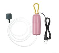 Aireador de pecera alimentado por USB de bajo consumo con motor de cobre y cable de alimentación de 90 cm para una configuración flexible (rosa)