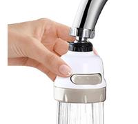 Aireador Grifo Cocina 360° Giratorio, Adaptador para Grifos Fregadero, Extensor Grifo con 3 Modos, Atomizador Ahorro Agua Antisalpicaduras, Universal, Material ABS, Color Blanco