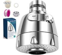 Aireador Grifo Cocina - Filtros de Acero Inoxidable - Mejorado 2025 Mayor Ahorro de Agua - Alcachofa Universal 360 Grados Difusor Grifo Cocina Fregadero Antisalpicaduras Extension (7cm)