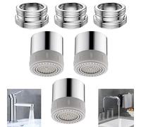 Aireador grifo de 2 modos, 3 unidades M22/M24 aireador grifo cocina/baño, antisalpicaduras filtros grifos lavabo, filtro grifo aireadores ahorro agua con 3 adaptadores de cobre M22 a M24