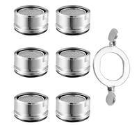 Aireador M24 para grifo, ahorro de agua para grifos, filtración de 7 capas, colador de acero inoxidable y ABS, incluye 6 juntas y 1 llave cromada
