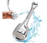 Aireador Para Grifo 360 Grados, Adaptador Giratorio Con Filtro Ajustable, 2 Modos, Regulador de Cabezal y Boquilla Para Cocina y Baño, Plata